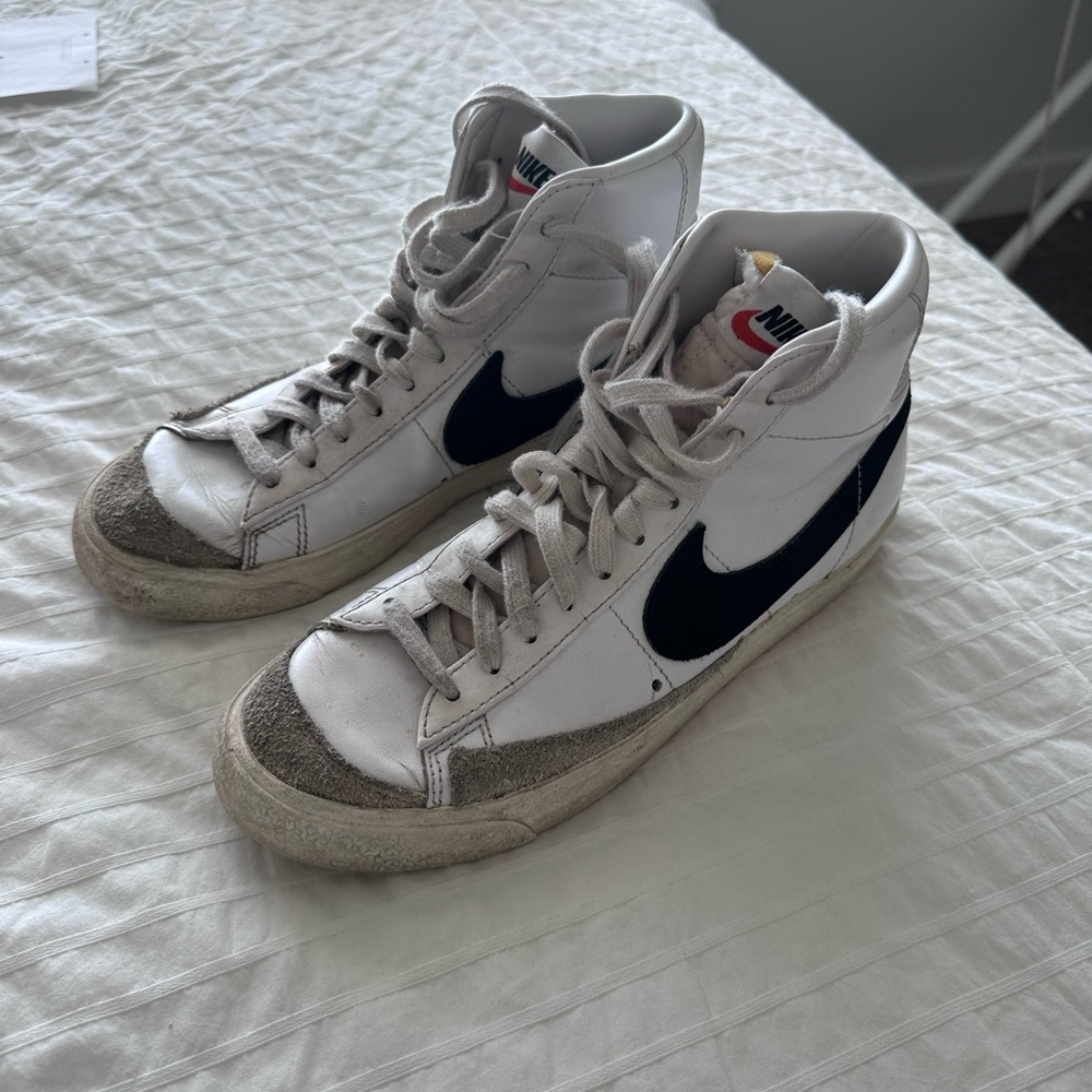 Nike White and Black High-Top Blazers